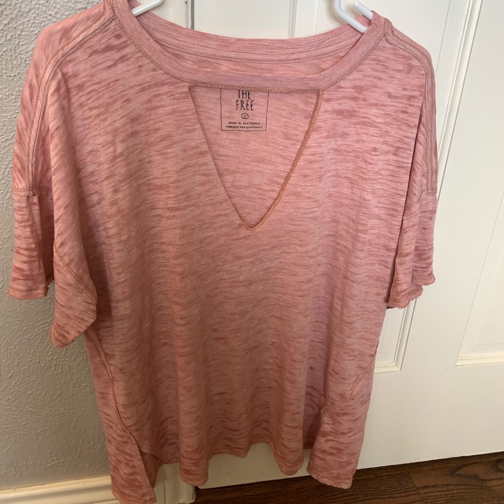 Pink Oversized Distressed Free People Top